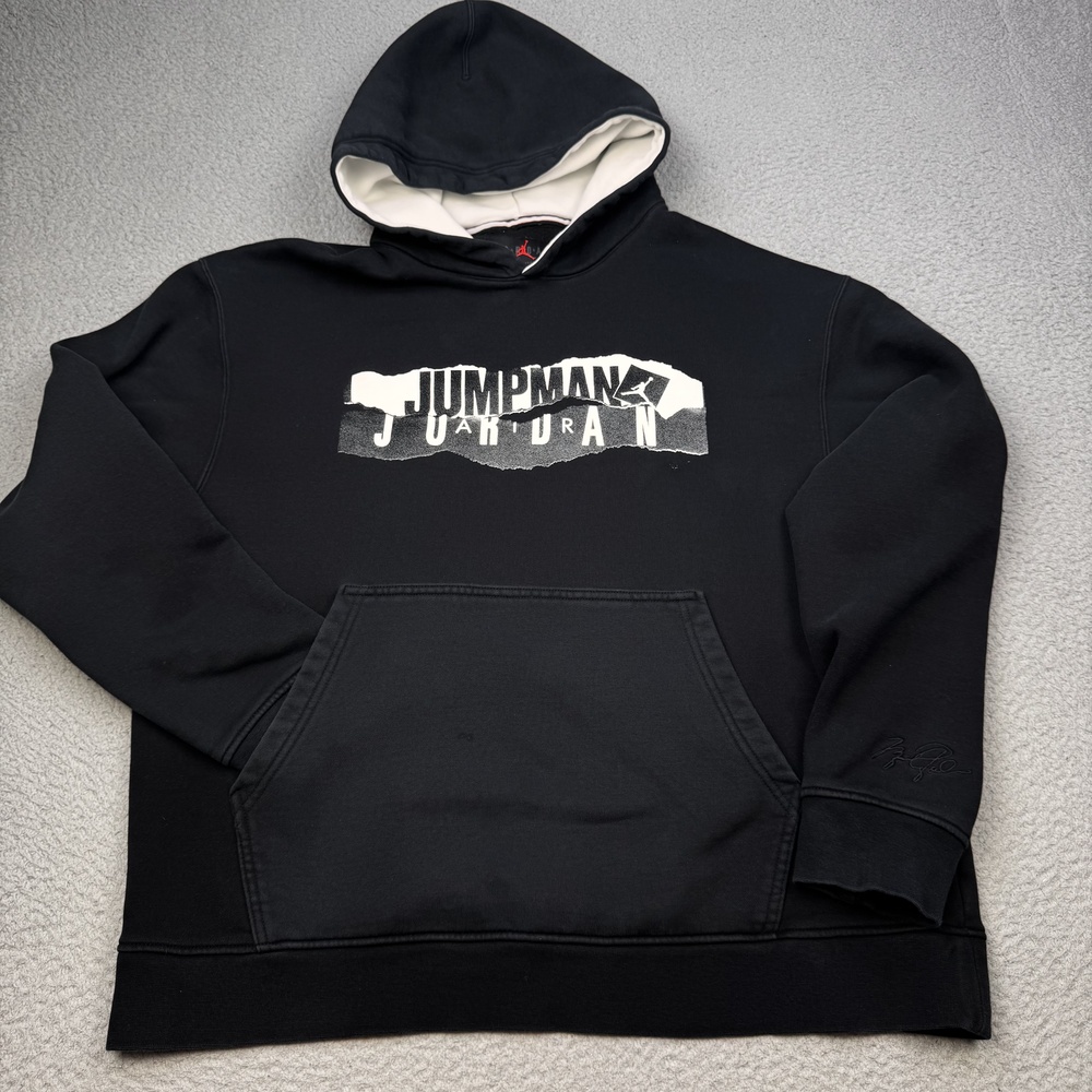 Jordan Jumpman Hoodie Sweatshirt Mens XL Black Pullover Basketball Logo Nike NBA